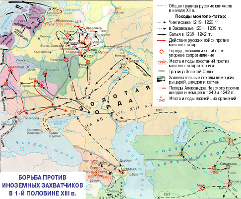 Контурная карта по истории россии 6 класс борьба против иноземных захватчиков