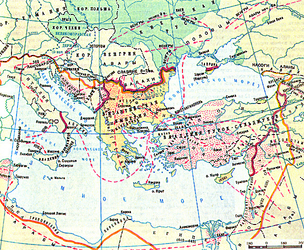 Карта византии и руси